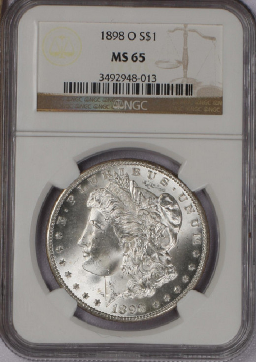 :1898-O SILVER MORGAN DOLLAR GEM-BU NGC MS65 BRIGHT-BLAST WHITE HIGHEST GRADES