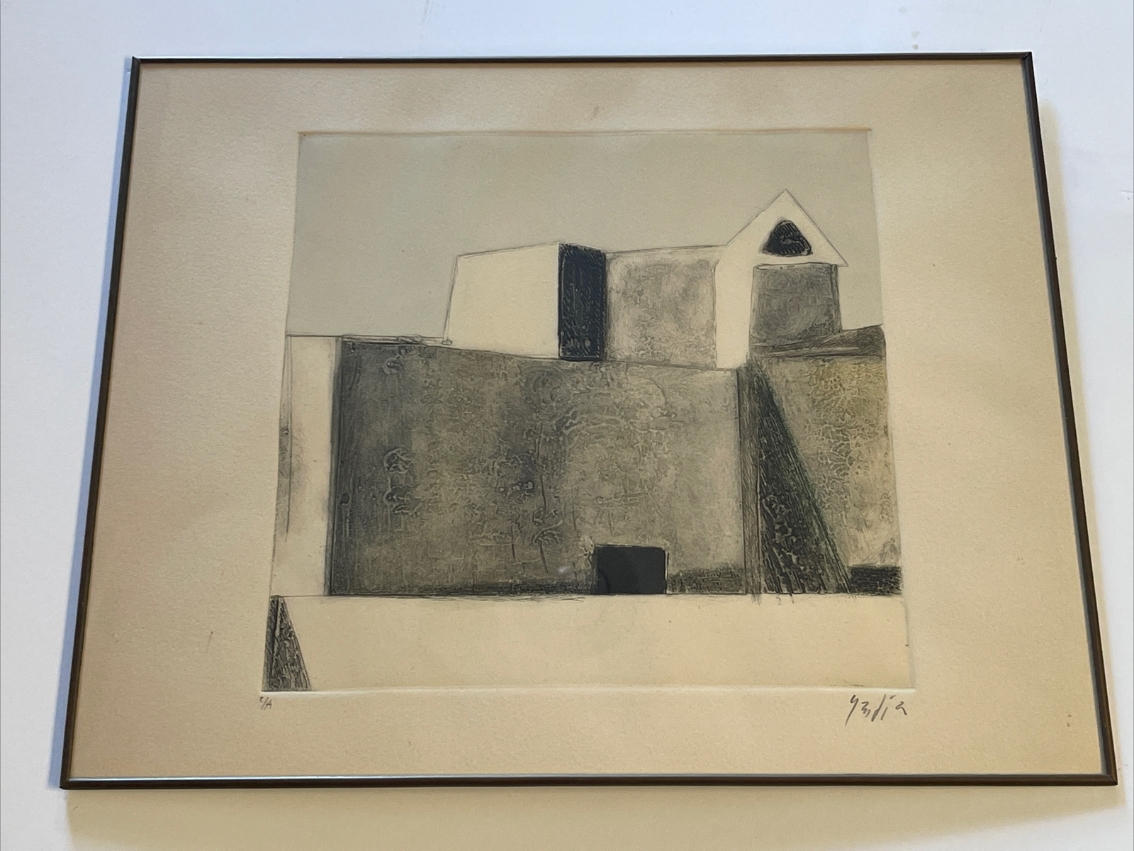 Vicente GANDIA ETCHING ABSTRACT 1970'S MODERNISM LISTED Cubism Expressionism
