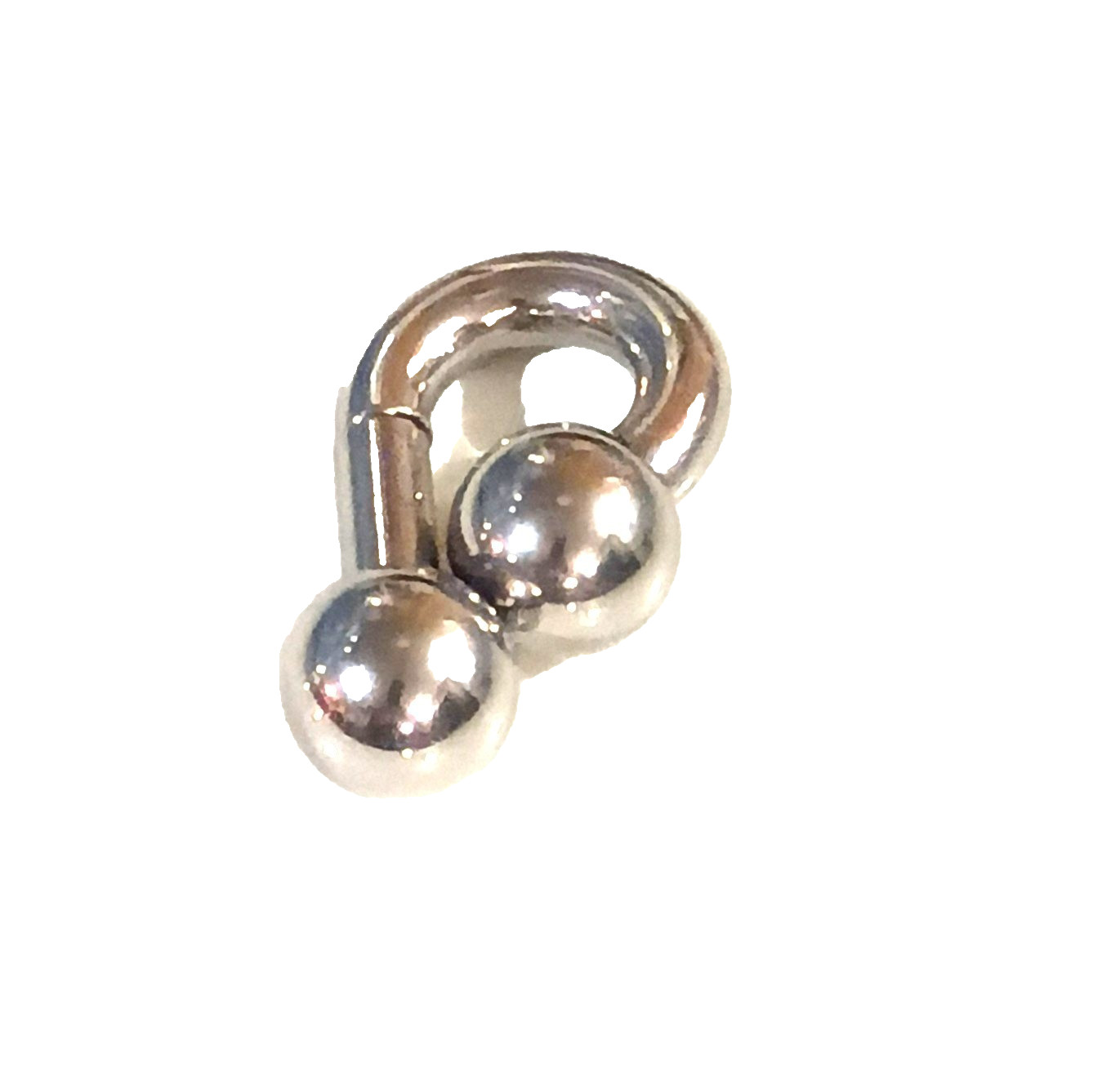 1- 0g 5/8 Reverse Prince Albert Jewelry Mollusk 2.9 Oz Barbell Double 19mm Ball
