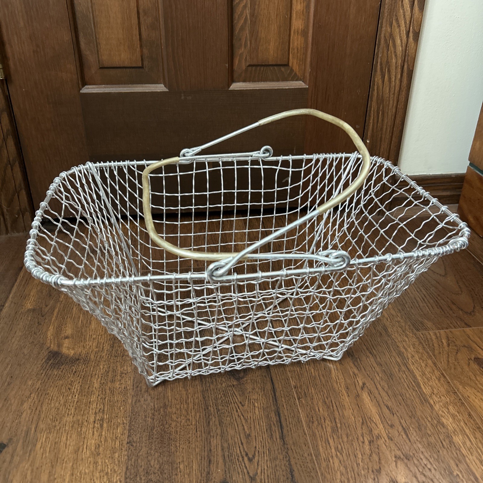 Vintage French Wire Handle Basket - Rustic Farmhouse Vintage French Wire Handle Basket - Rustic Farmhouse