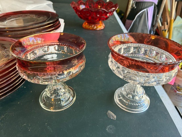 Vintage King Crown Ruby Flashed - Entire set of 8 Vintage King Crown Ruby Flashed - Entire set of 8