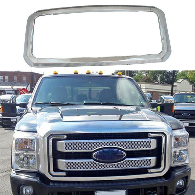 For 2011-2016 Ford F250 F350 Super Duty Front Hood Grill Grille Cover Chrome