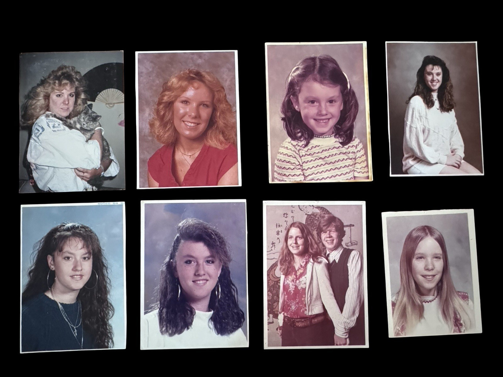 Lot 8 Vintage 1980s School Portrait Photos Big Hair Fashion Time Capsule Pics