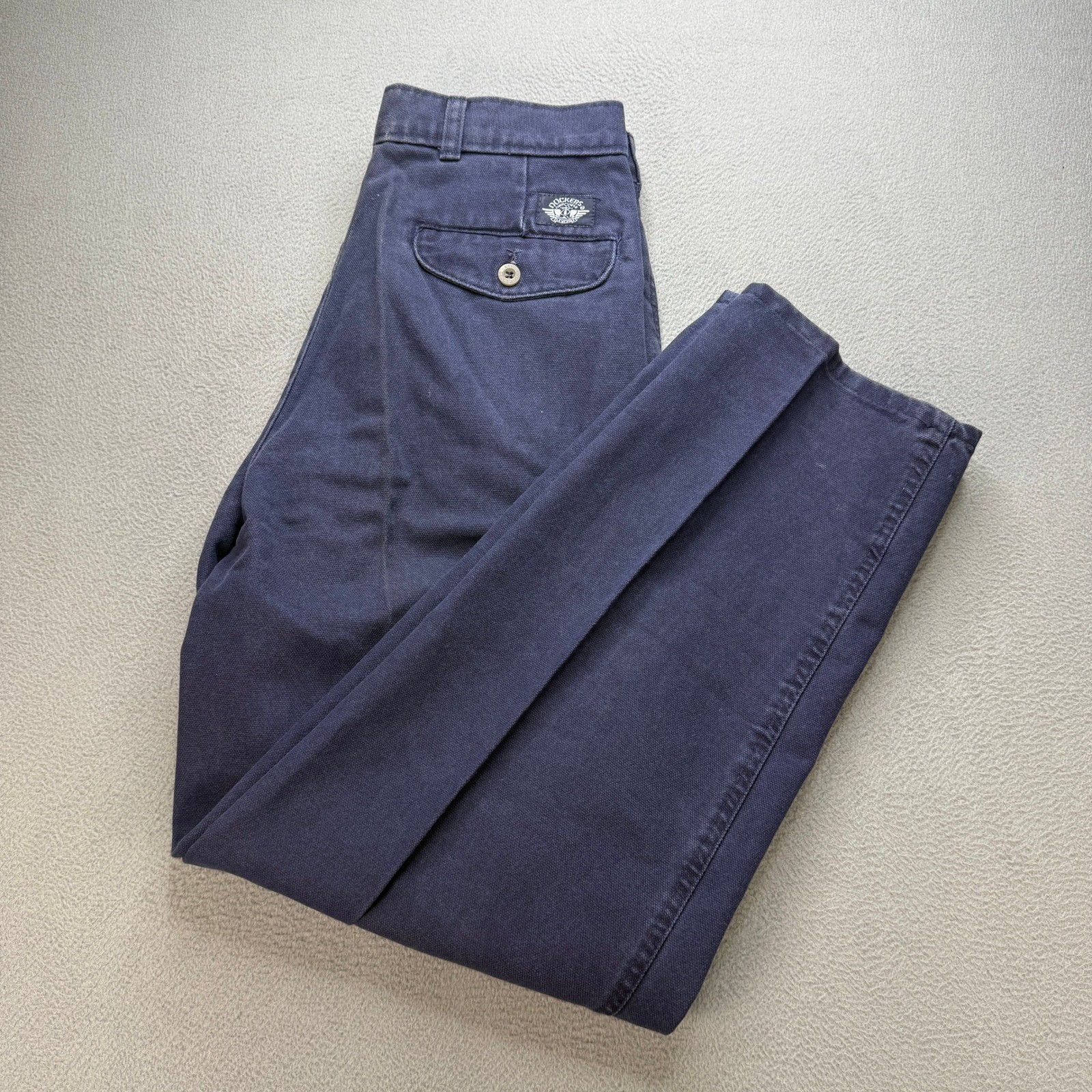 VTG Dockers Chino Pants Mens 30x30 (FIT 28x28) Blue Cotton Pleated Front NWT