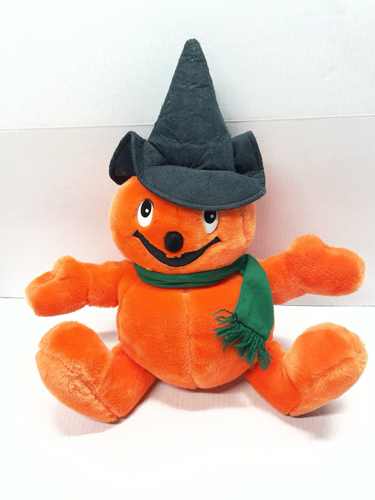 Vintage Chrisha Playful Plush Pumpkin Halloween Jack O’ Lantern Witch Hat 1988 Vintage Chrisha Playful Plush Pumpkin Halloween Jack O’ Lantern Witch Hat 1988