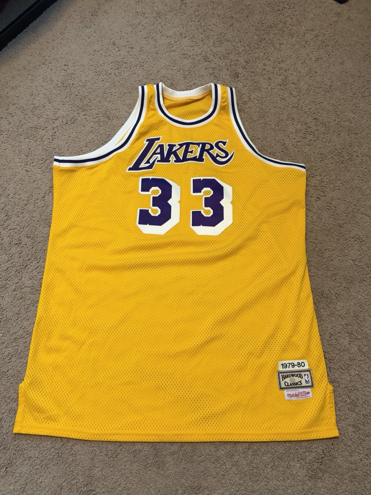 Vintage Mitchell & Ness Hardwood Classics Lakers Kareem Abdul-Jabbar #33 1979-80
