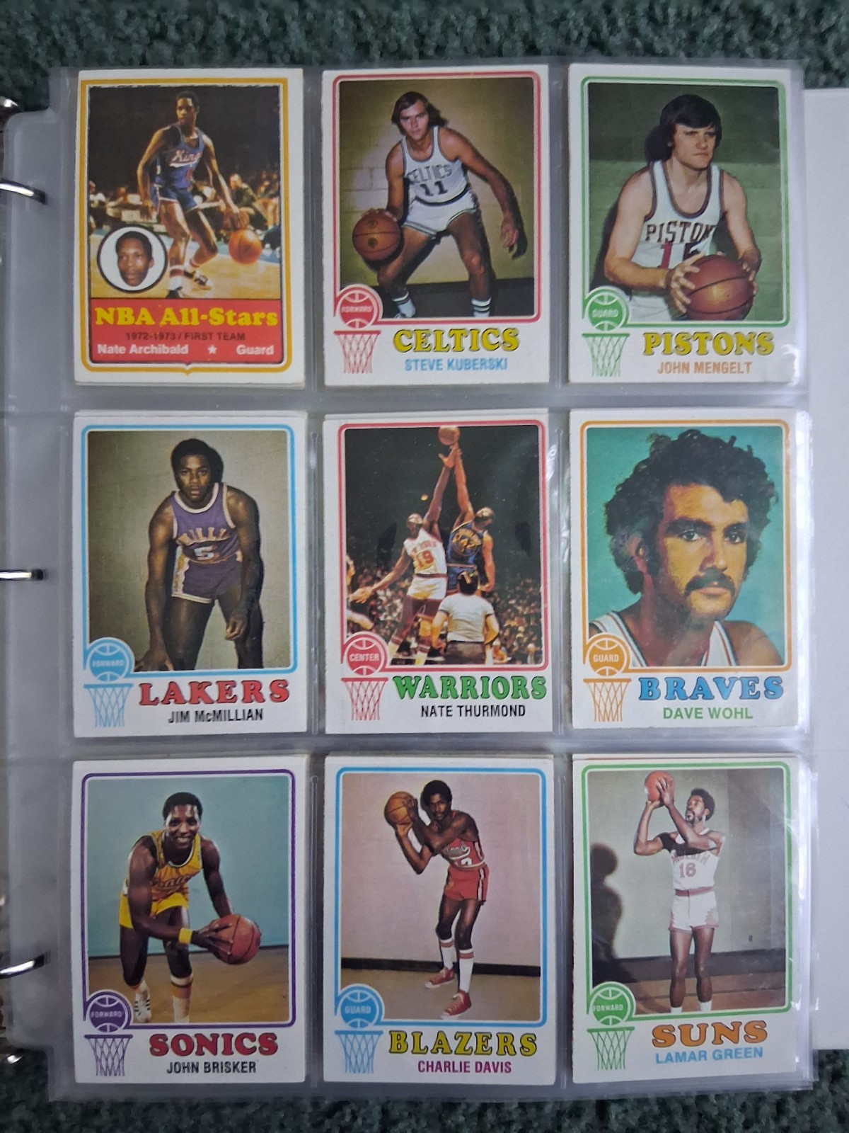 1973-74 TOPPS BASKETBALL COMPLETE SET 1-264, Binder/Sheets