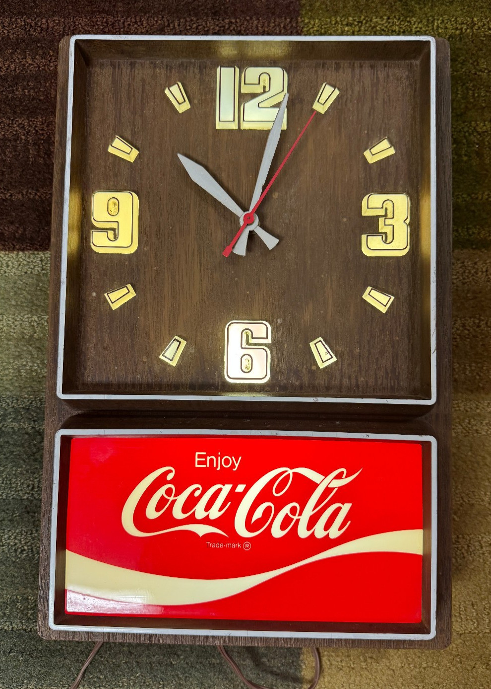 Vintage 1960s Enjoy Coca Cola Advertisement Wall Clock Lighted 18\ Vintage 1960s Enjoy Coca Cola Advertisement Wall Clock Lighted 18\