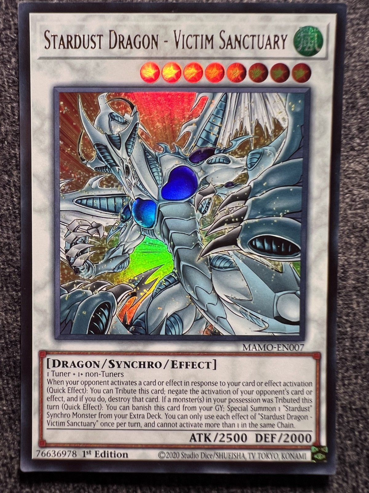 Yugioh Stardust Dragon - Victim Sanctuary MAMO-EN007 Ultra Rare 1st Edition NM Yugioh Stardust Dragon - Victim Sanctuary MAMO-EN007 Ultra Rare 1st Edition NM