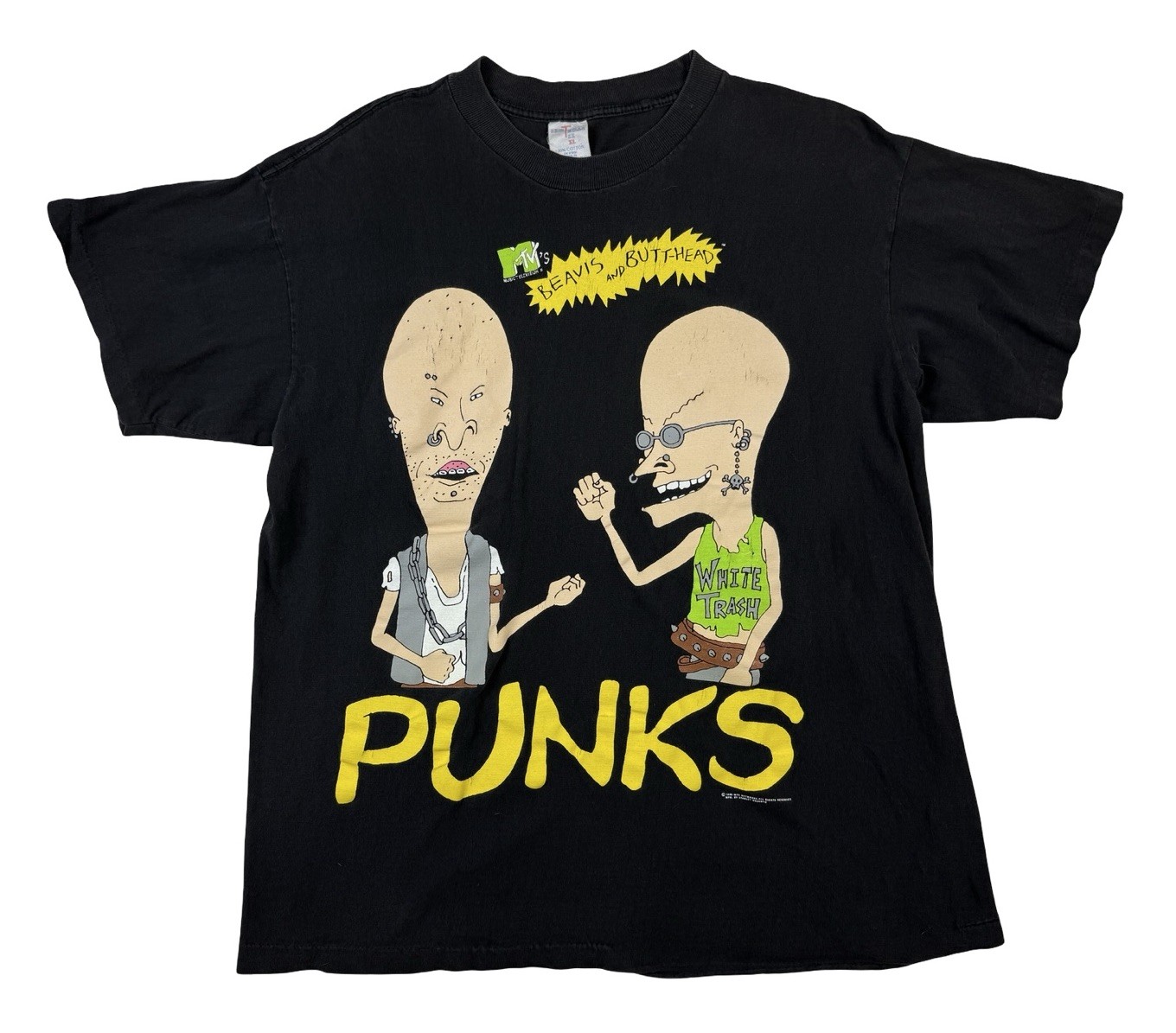Vtg 1995 Beavis And Butthead Punks T-Shirt Mtv Double Sided Single Stitch XL Vtg 1995 Beavis And Butthead Punks T-Shirt Mtv Double Sided Single Stitch XL