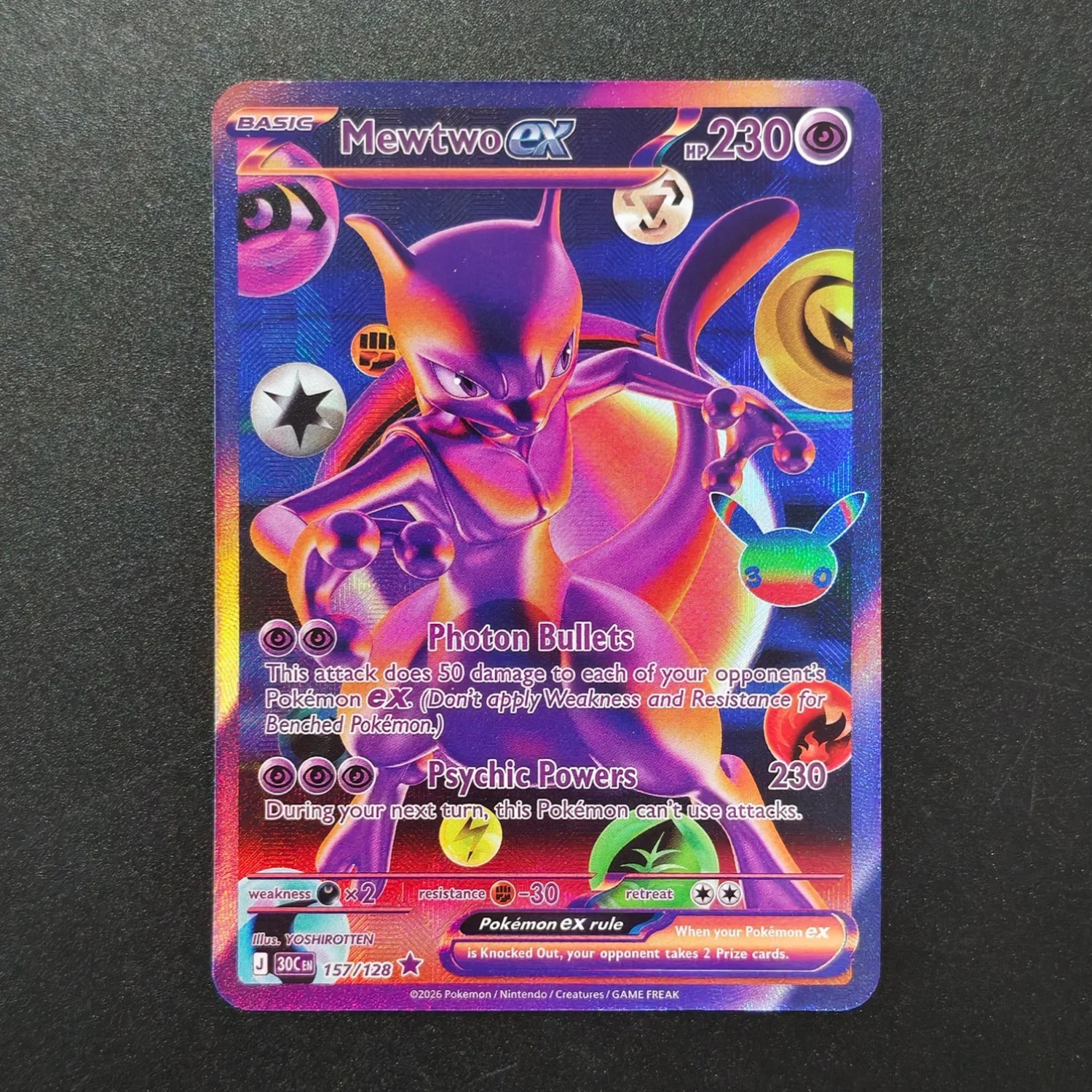 Mewtwo ex (157/128) Futuristic Rare 30th English Game Collection Card