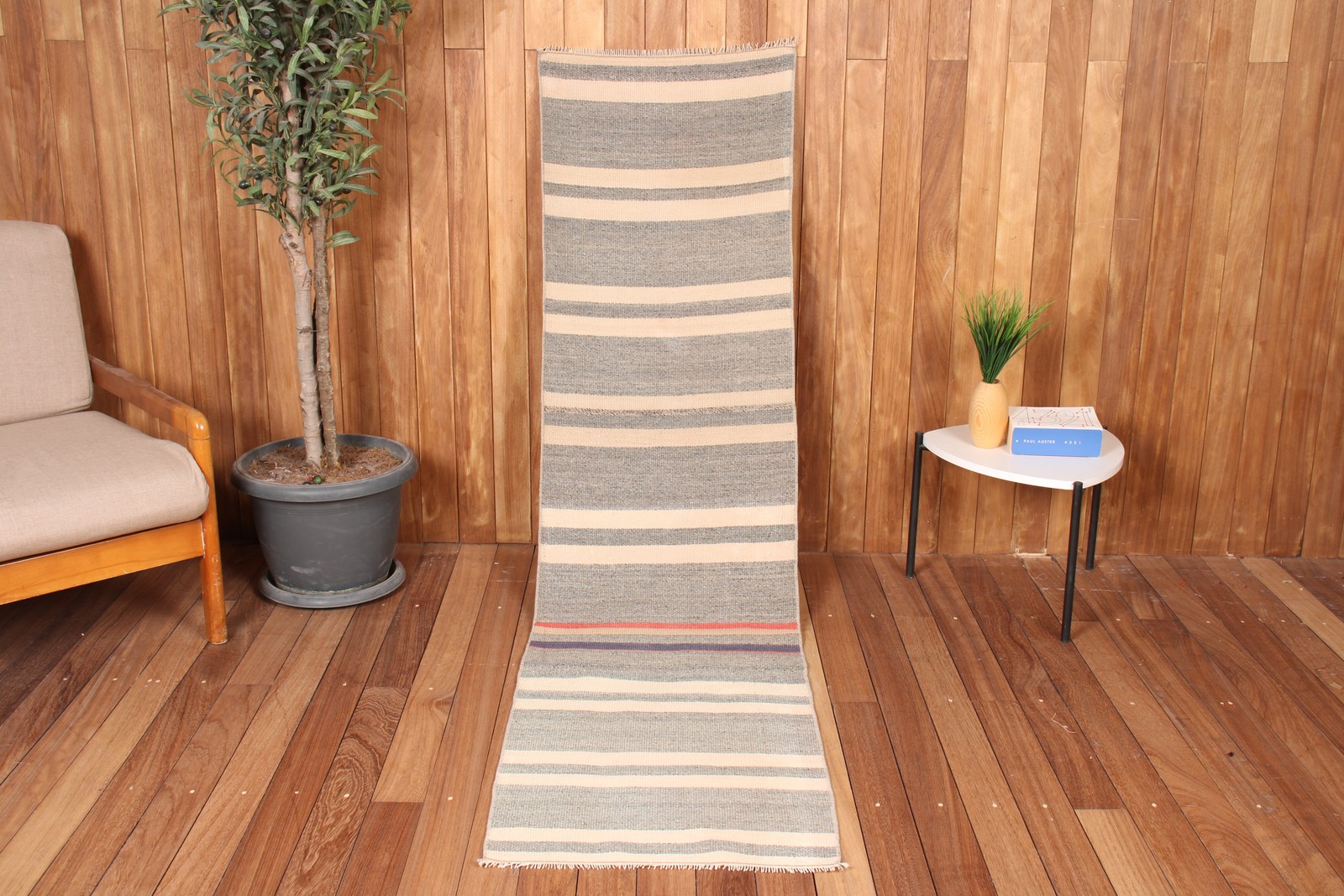 Striped Kayseri Rug Kilim Rug Wool Runner Rug, Gray and Beige Rug, 1.9 x 7.2 ft, Striped Kayseri Rug Kilim Rug Wool Runner Rug, Gray and Beige Rug, 1.9 x 7.2 ft,
