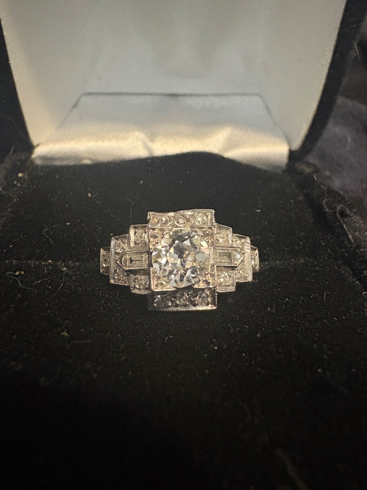 Antique 0.50ct 0ld European Cut Diamond Platinum engagement ring Antique 0.50ct 0ld European Cut Diamond Platinum engagement ring