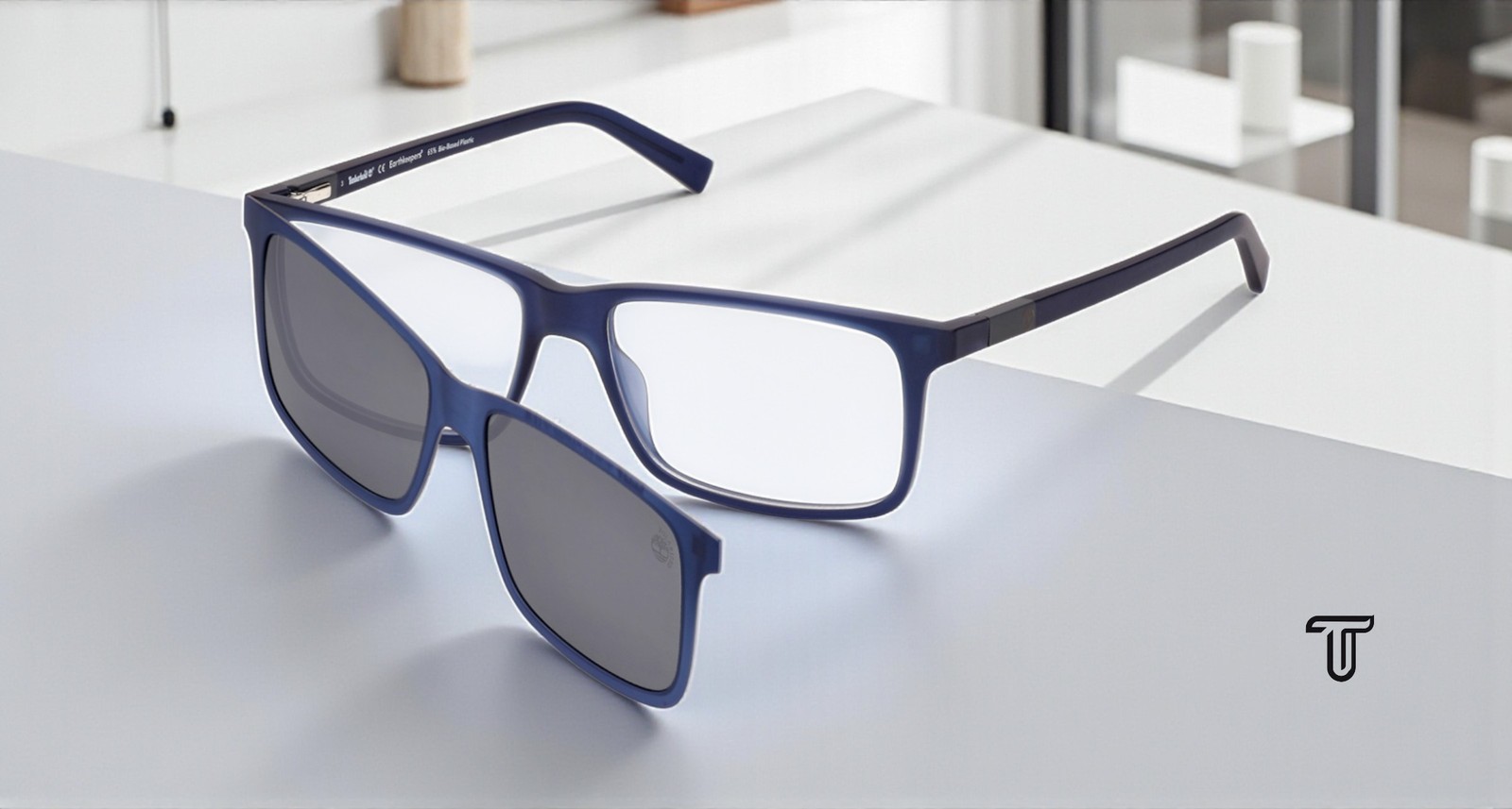 TIMBERLAND TB1765 091 Matte Blue Demo Lens 57 mm Men\'s Eyeglasses