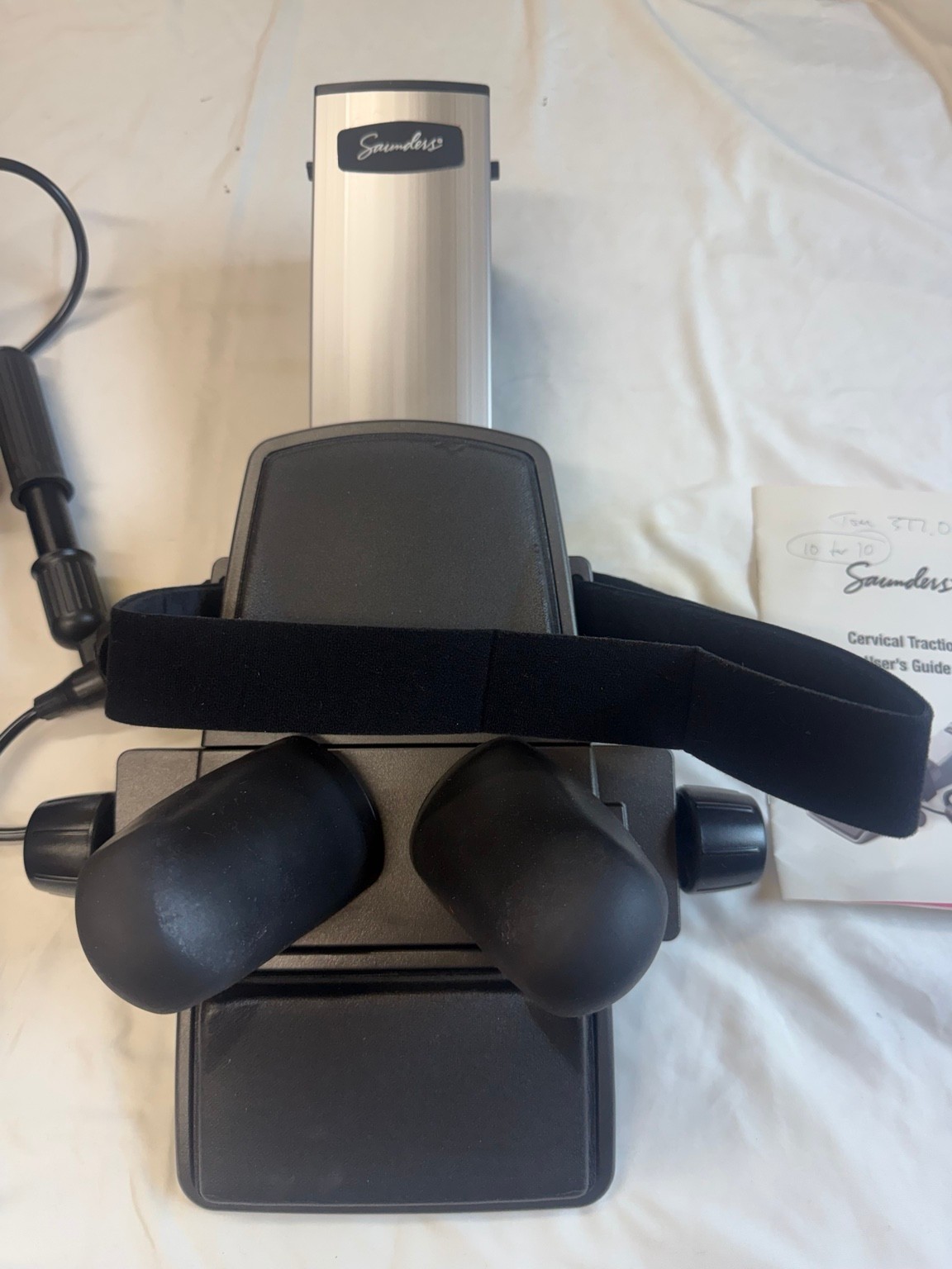 Saunder Cervical Traction Neck Device w/ Deluxe Carrying Bag & Manual