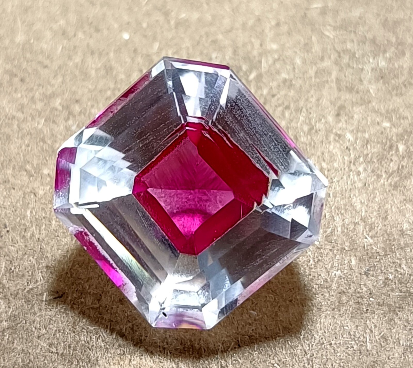 NATURAL Ceylon PITAMBARI Sapphire Bi-Color Certified Asscher Cut GEMSTONE 20 Ct