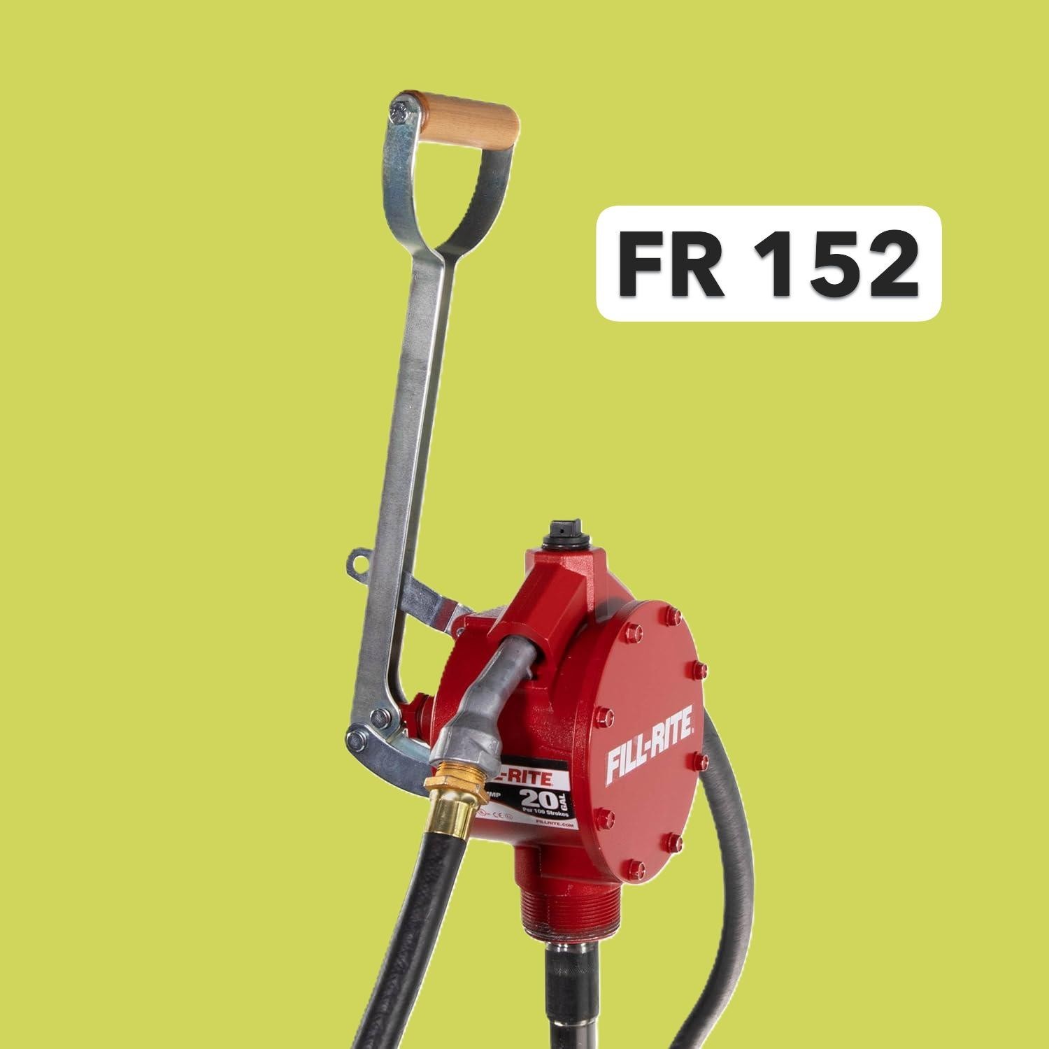 Fill-Rite FR152 Piston Hand Pump with Hose & Nozzle Spout, Red, 20 Gal - 100 Str Fill-Rite FR152 Piston Hand Pump with Hose & Nozzle Spout, Red, 20 Gal - 100 Str