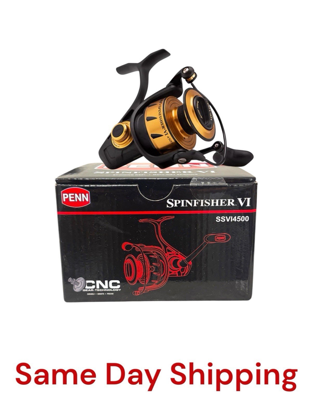 PENN SSVI4500 Spinfisher VI Spinning Fishing Reel IPX5 Gear Ratio 6.2:1 SSVI4500 PENN SSVI4500 Spinfisher VI Spinning Fishing Reel IPX5 Gear Ratio 6.2:1 SSVI4500