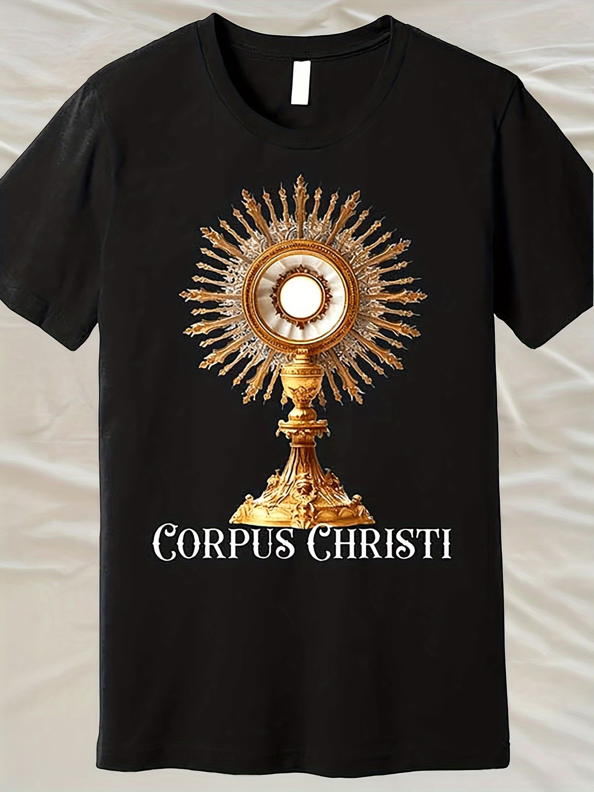 Men\'s Catholic Eucharistic Adoration T-Shirt - Corpus Christi Latin Mass Design Men\'s Catholic Eucharistic Adoration T-Shirt - Corpus Christi Latin Mass Design