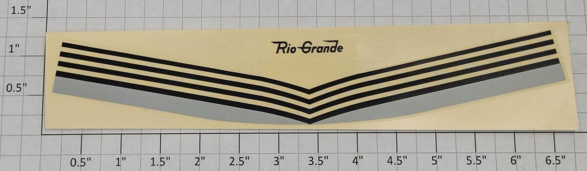 Lionel 8464-10 Rio Grande F3 A Water Soluble Nose Decal - Fits 8464, 8465 (1)