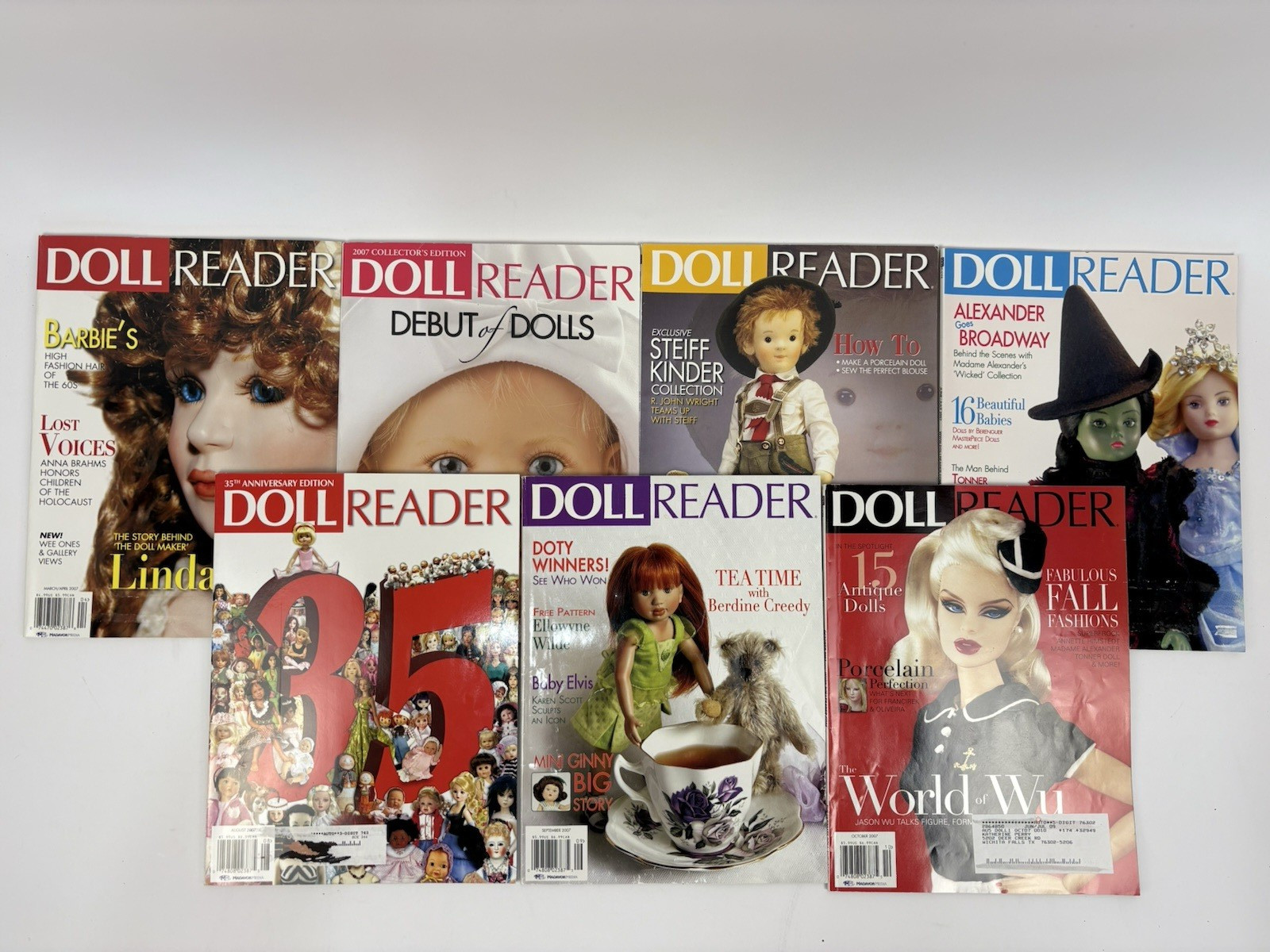 Lot of 7 Vintage DOLL READER Magazines 2007 (Mar/Apr/May/Jul/Aug/Sept/Oct) Lot of 7 Vintage DOLL READER Magazines 2007 (Mar/Apr/May/Jul/Aug/Sept/Oct)
