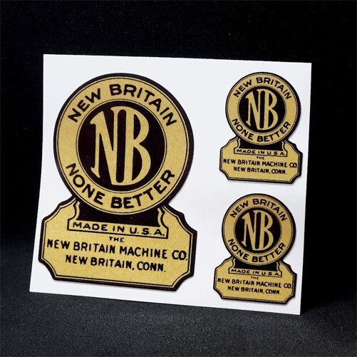 New Britain Tools Decals, Reproduction Vinyl Stickers, New Britain Machine Co.