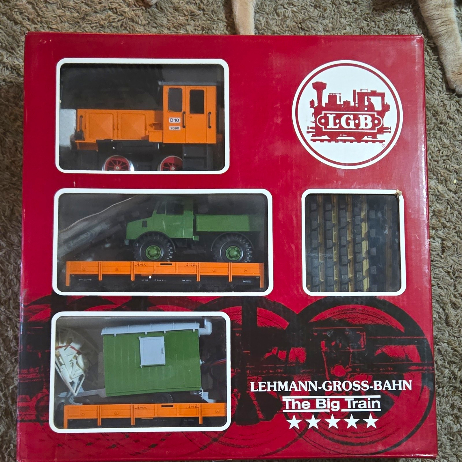 LGB G Gauge Analog Starter Set w/ Locomotive, Flat Car & Track Orange/Green LGB G Gauge Analog Starter Set w/ Locomotive, Flat Car & Track Orange/Green