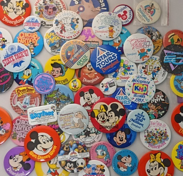 MYSTERY BOX 10 Original Vintage 80\'s Disneyland Buttons ONLY $35 + ship MYSTERY BOX 10 Original Vintage 80\'s Disneyland Buttons ONLY $35 + ship