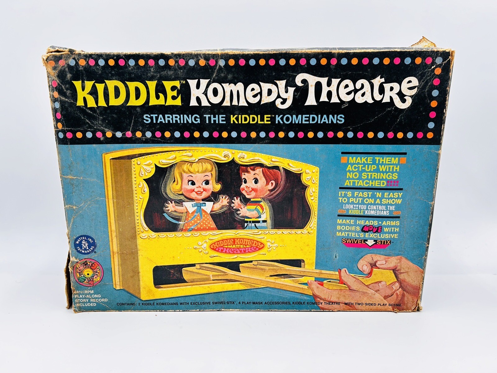 Vintage 1968 Mattel 3592 Kiddle Komedy Theatre Puppet Show W Box Instructions
