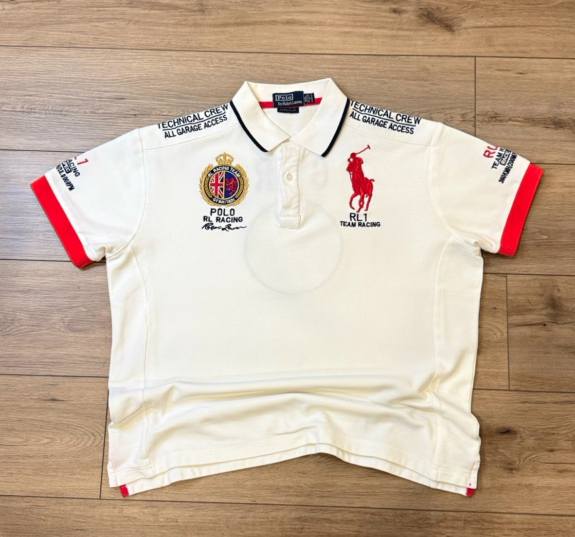 Vintage Polo Ralph Lauren RL Racing Team Polo XXL Custom Fit Technical Crew