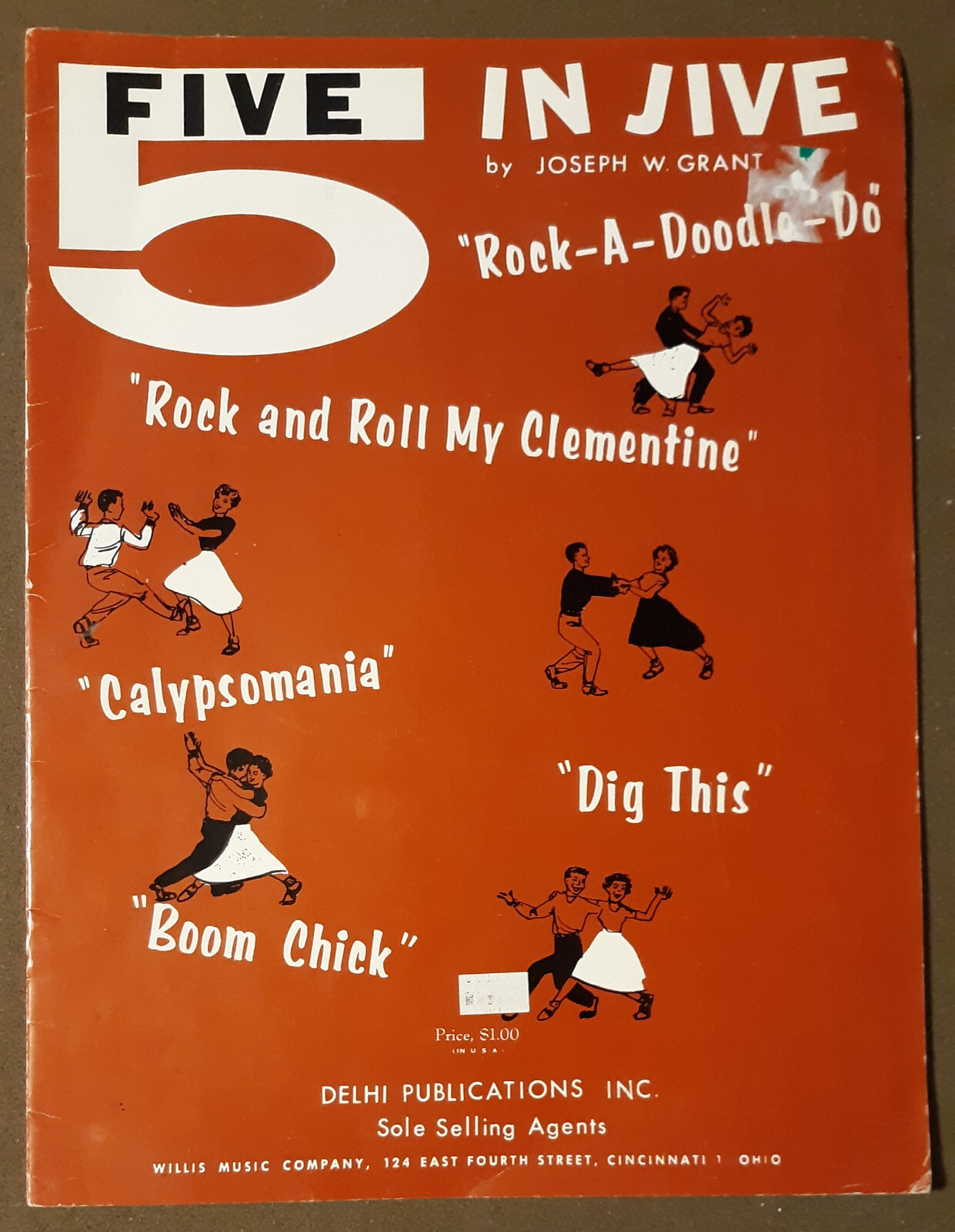 Vintage 1958 Five in Jive Rock-A-Doodle-Do Piano/Vocals Sheet Music by Delhi