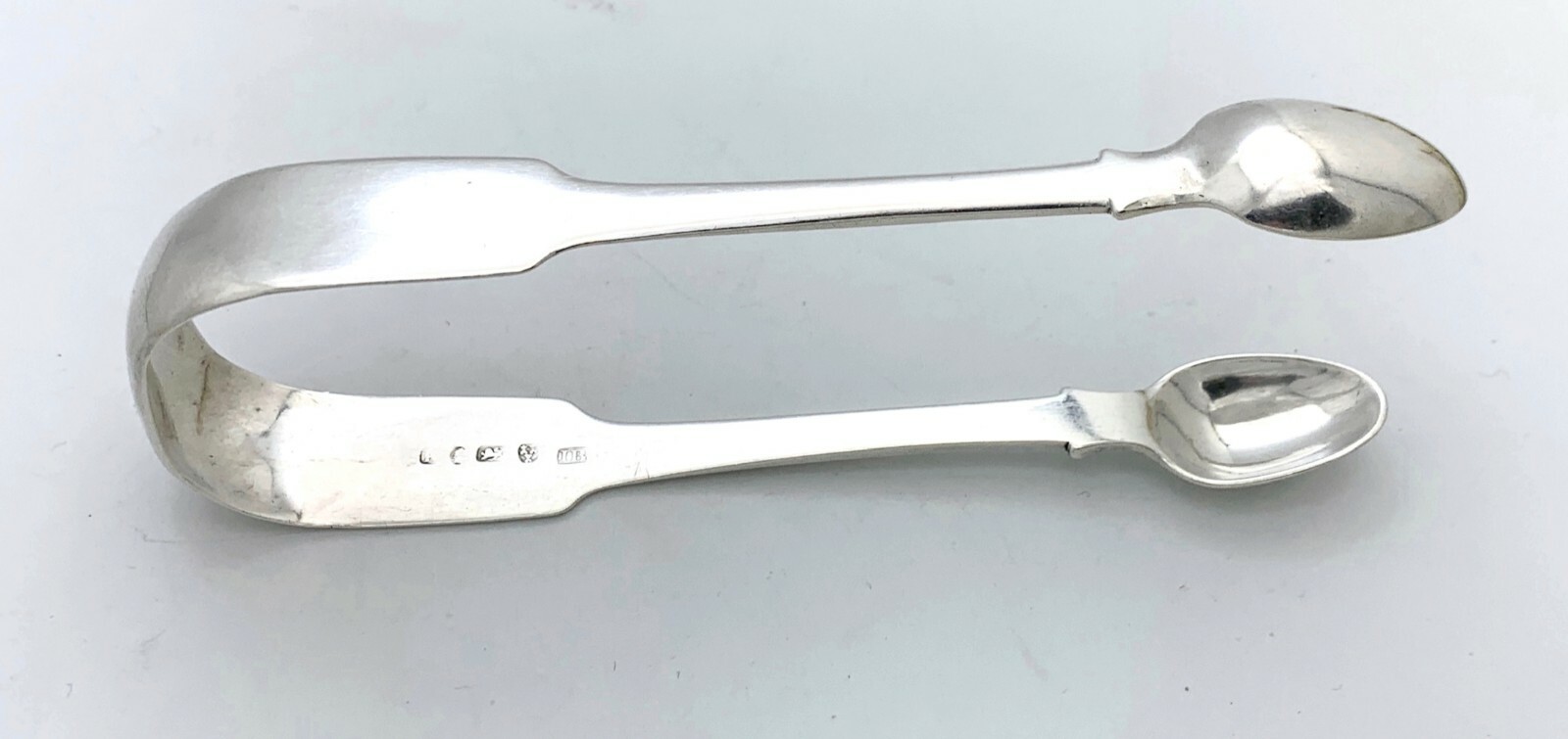 19th Century English Hallmarked Sterling Silver Sugar Tongs 49 grams
