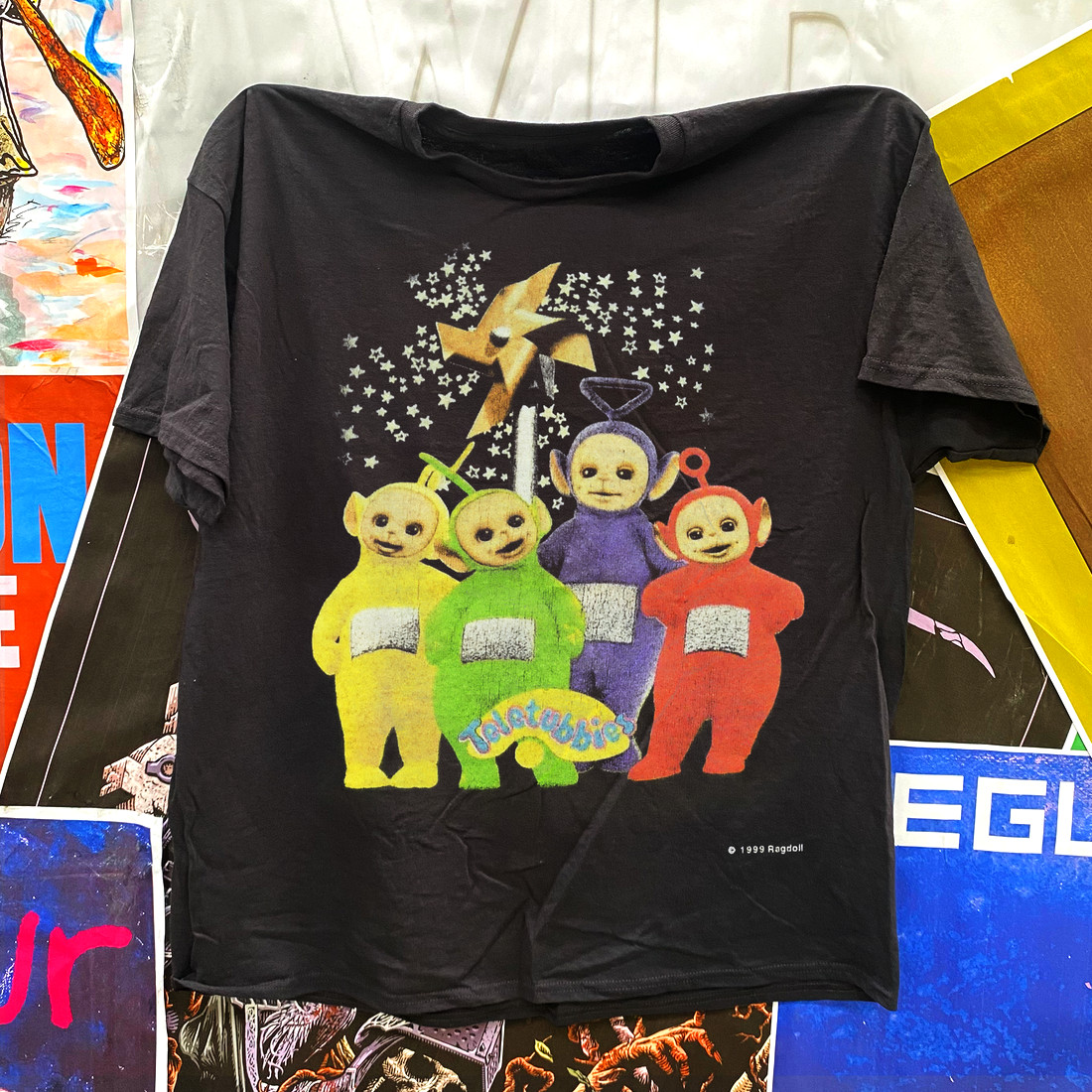 Teletubbies Star Gazing 1999 T-Shirt Vintage Kids TV Retro Graphic Tee S-5XL