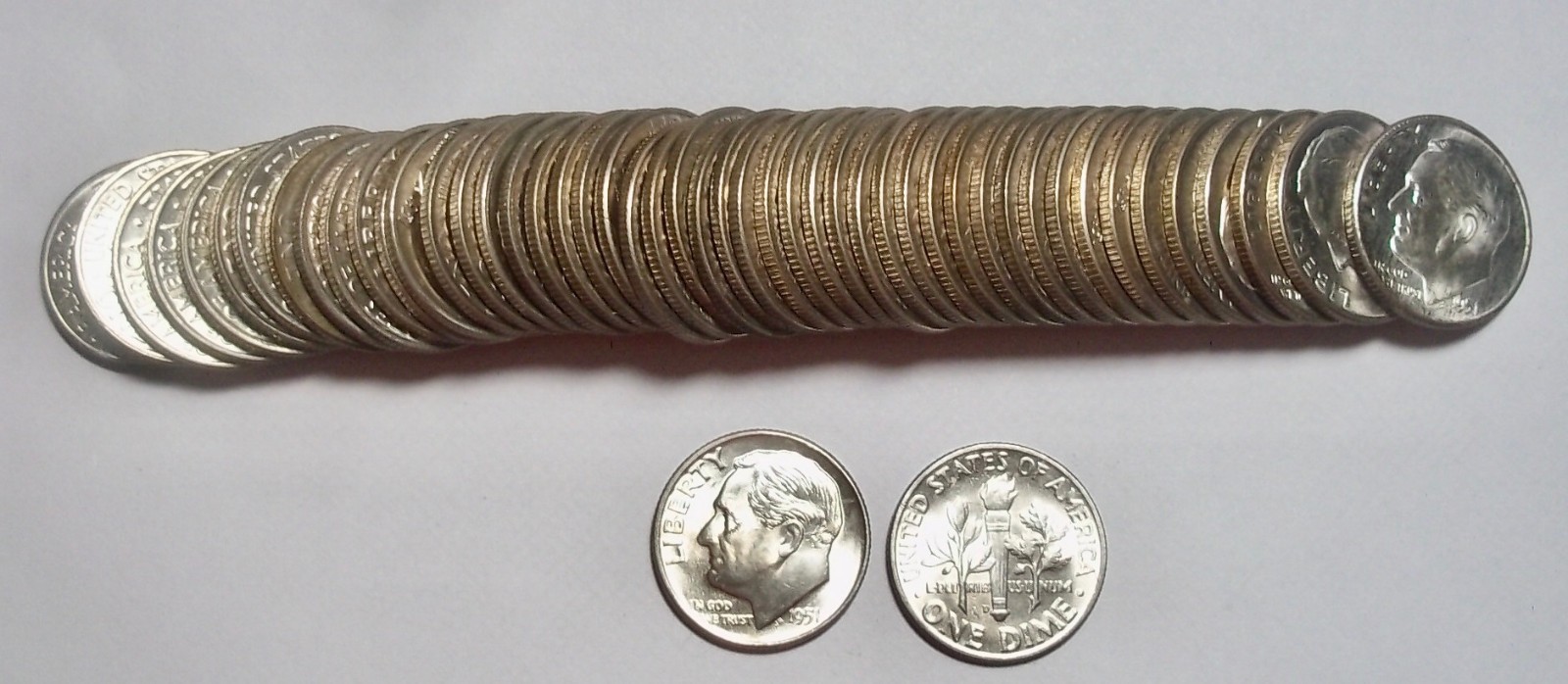 1 - 1951 - D - ROOSEVELT DIMES - BU - MS - 1 - 1951 - D - ROOSEVELT DIMES - BU - MS -