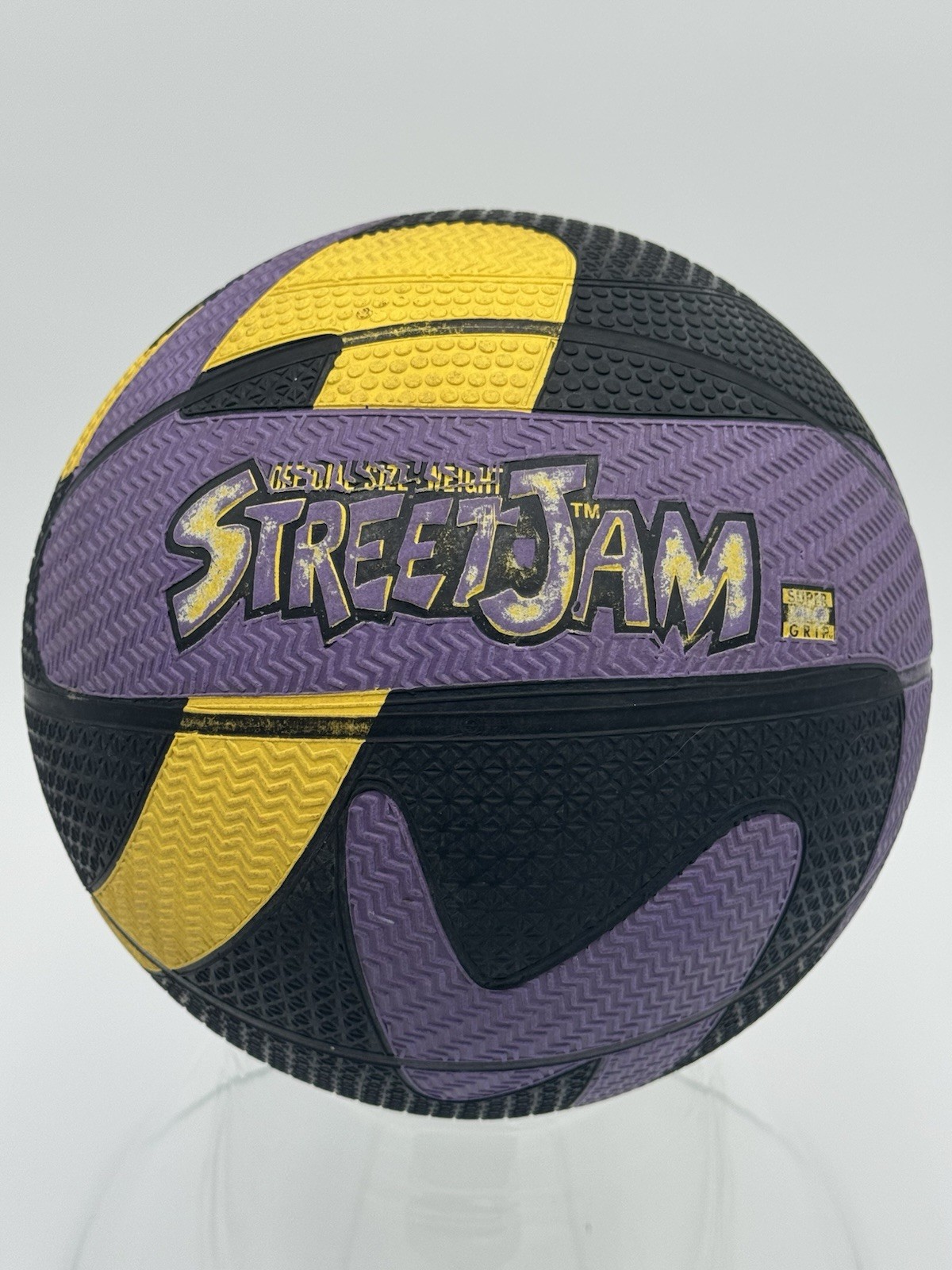 Vintage 1990s STREET JAM Super Grip Basketball Rubber Tread Outdoor Purple Black