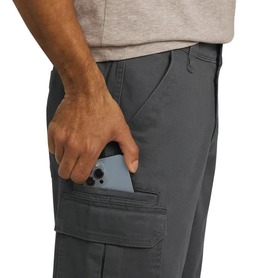 Wrangler Men's Cotton Cargo Short, Size 36 Gray