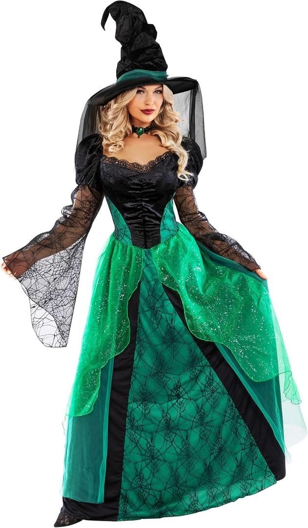 🕸 New ENCHANTING WITCH Halloween Costume by Morph * Size MEDIUM (8-10) Green 🕸 🕸 New ENCHANTING WITCH Halloween Costume by Morph * Size MEDIUM (8-10) Green 🕸