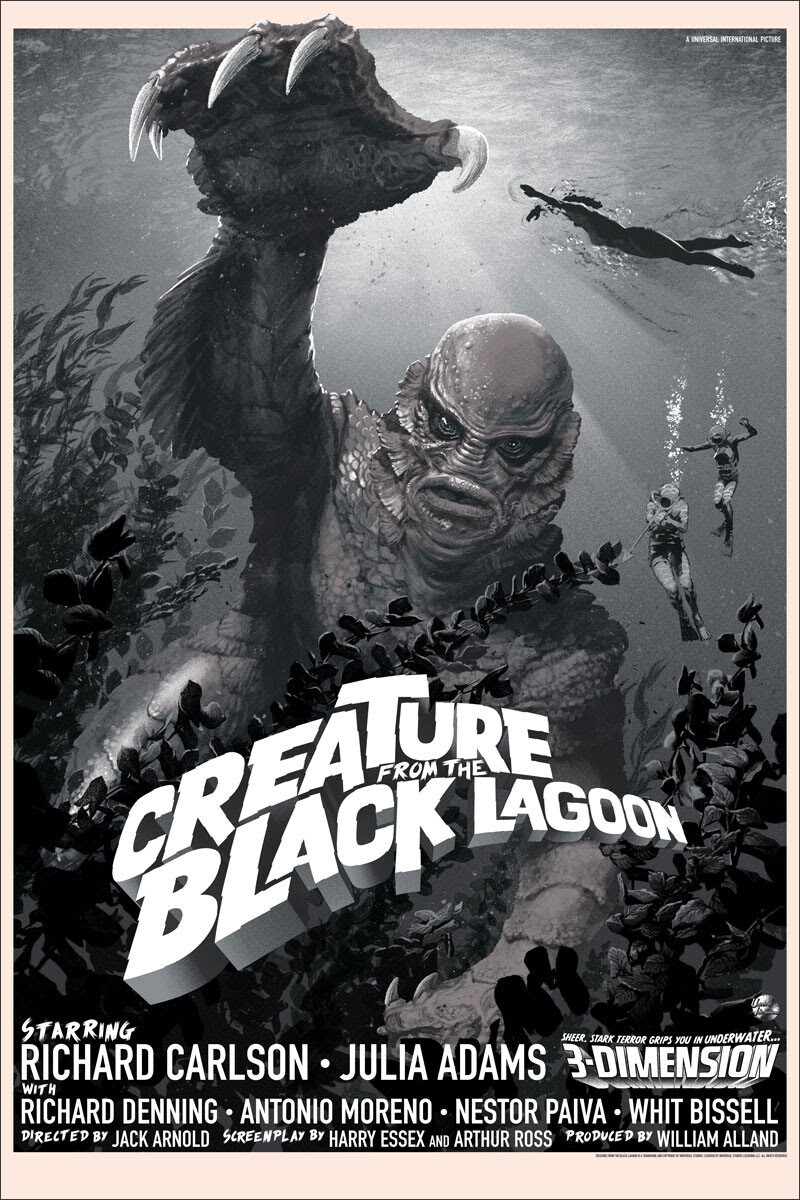 1954 The Creature From The Black Lagoon Alternate Movie Poster Universal 🐸