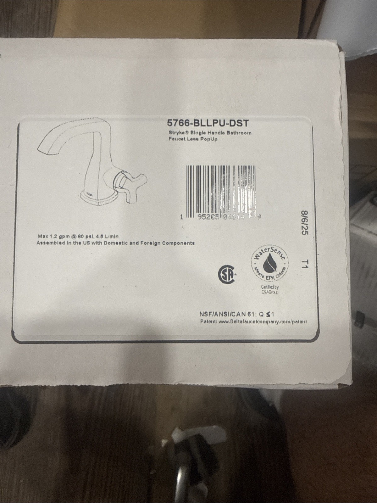 Delta Stryke Matte Blk Single Hole Bathroom Faucet 5766-BLLPU-LHP-DST Delta Stryke Matte Blk Single Hole Bathroom Faucet 5766-BLLPU-LHP-DST
