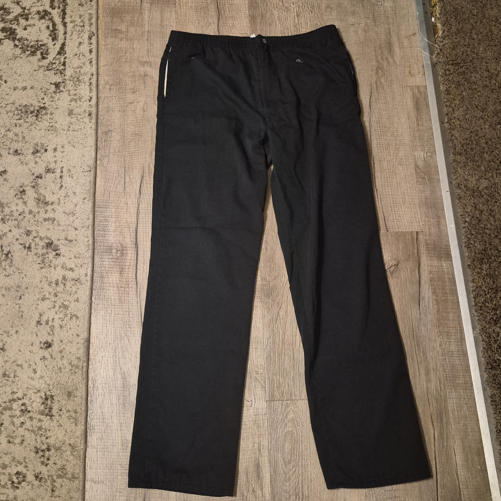 Vtg 80s Champion Blue Tag Track Pants Warm Up Black Medium Made in Korea M