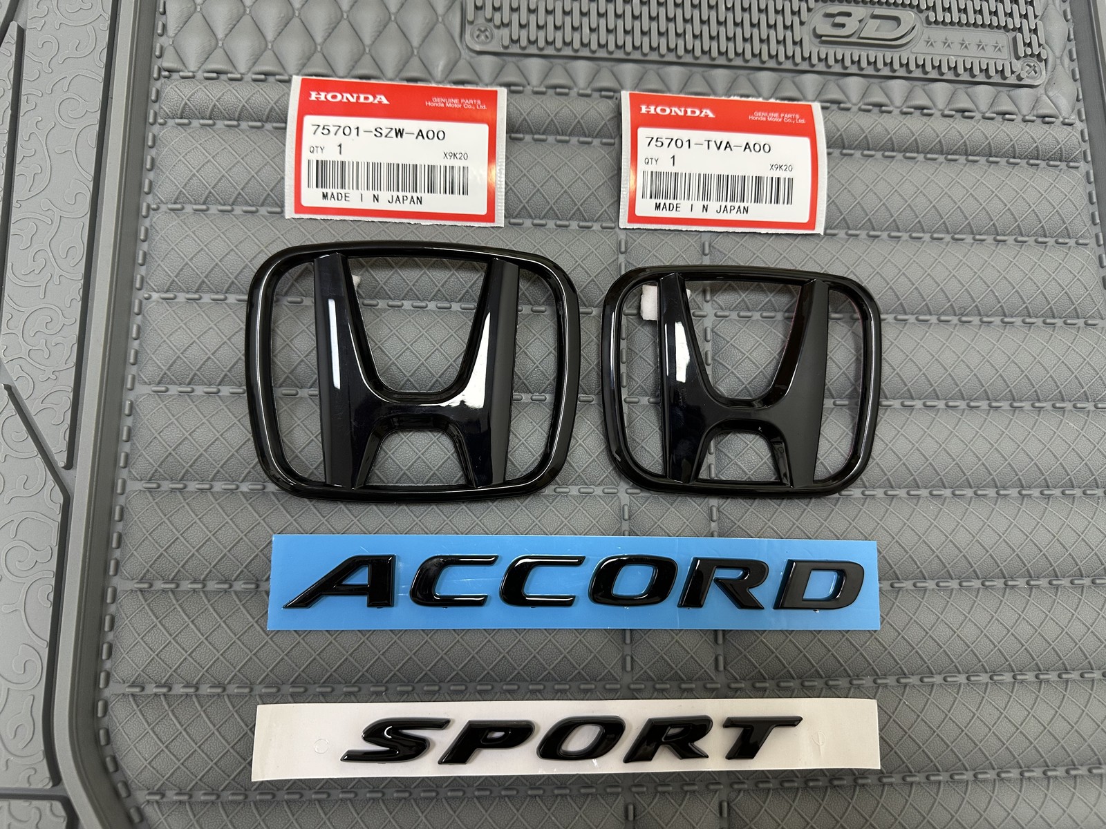 For Honda ACCORD 2018-2022 Overlay Gloss Black Front & Rear Emblem Badge Decal