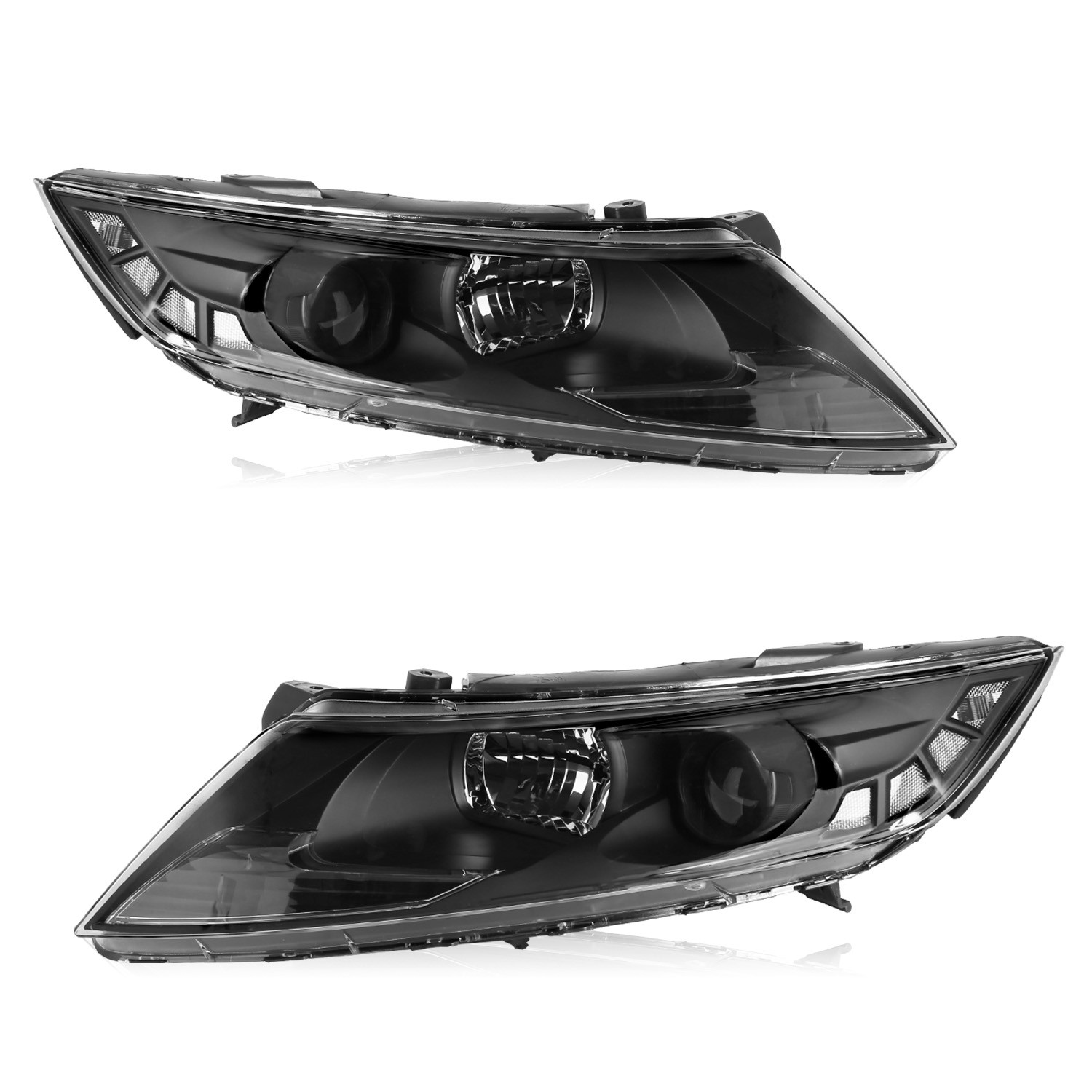 Pair For 2011 2012 2013 Kia Optima Halogen Black Clear Healdights Assembly