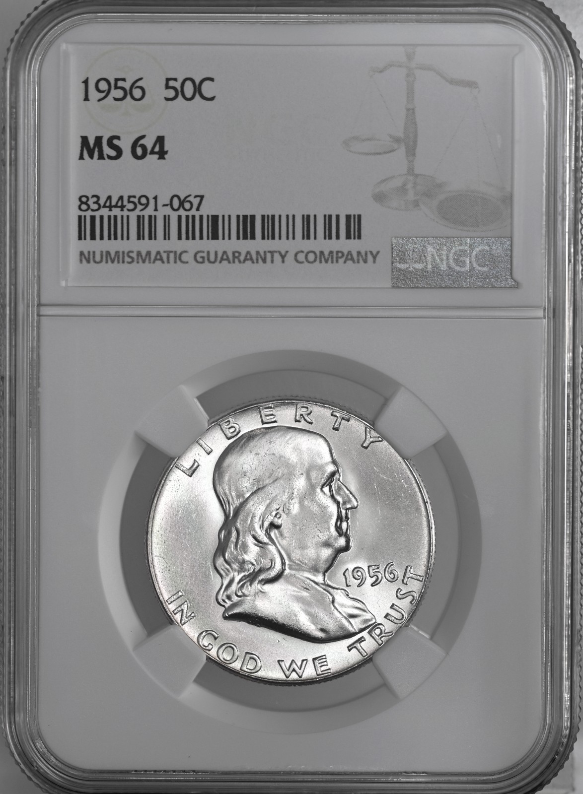 1956-P  50C FRANKLIN SILVER HALF DOLLAR \