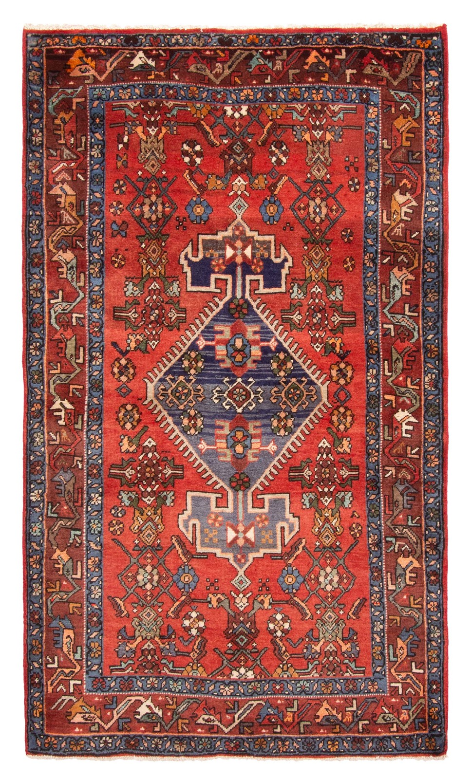 Vintage Traditional Hand-Knotted Area Rug 4\'2\