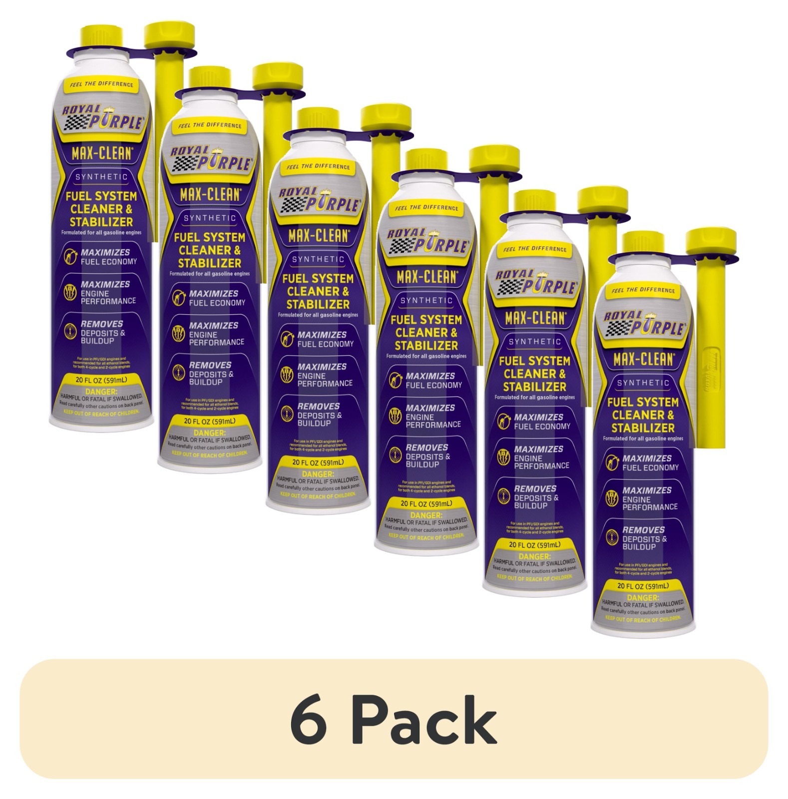 Royal Purple Max-Clean Fuel System Cleaner & Stabilizer, 20 fl oz (6 pack)