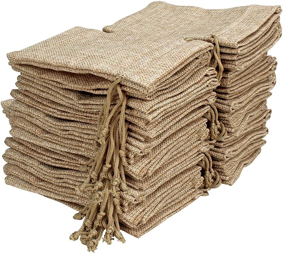 Lot of 50 3.5x5 Inch Burlap Gift Bags with Drawstring Linen Jewelry Pouches J... Lot of 50 3.5x5 Inch Burlap Gift Bags with Drawstring Linen Jewelry Pouches J...