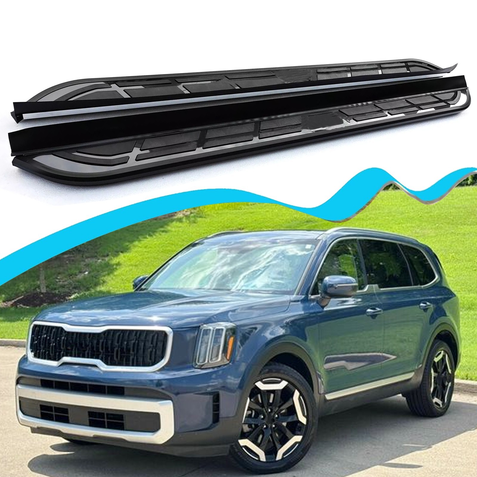 Alu Running Board Fit for Kia Telluride 2020-2024 2025 Side Step Pedal Nerf Bars Alu Running Board Fit for Kia Telluride 2020-2024 2025 Side Step Pedal Nerf Bars