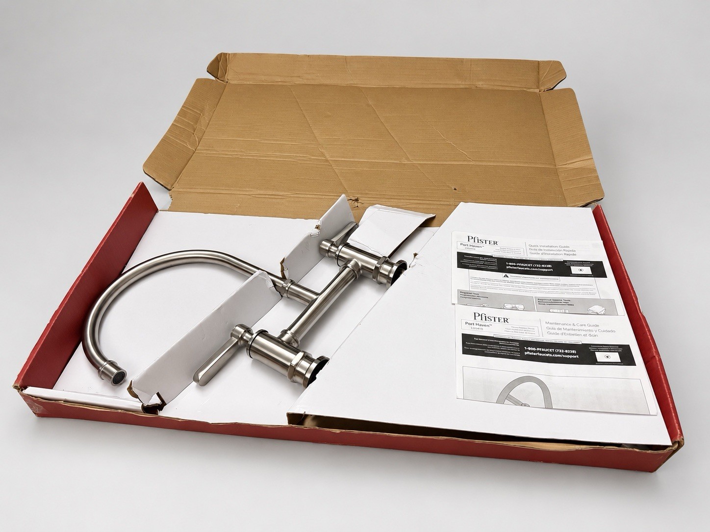 Pfister LG31-TDS Port Haven Bridge Kitchen Faucet Side Sprayer Stainless Steel