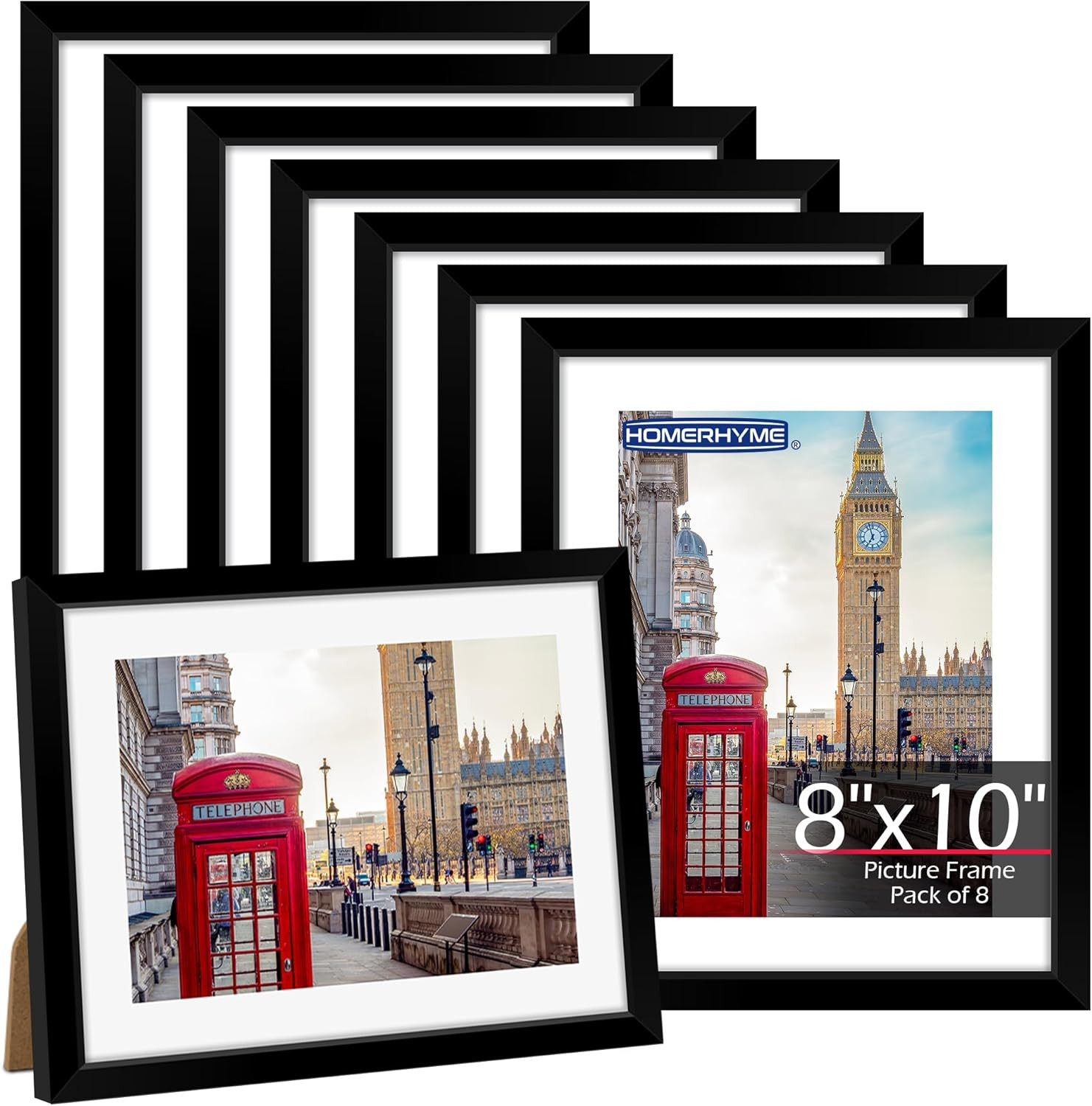 Black 8X10 Picture Frame Bulk Multi 8 X 10 Photo Frames Set for Wall Hanging