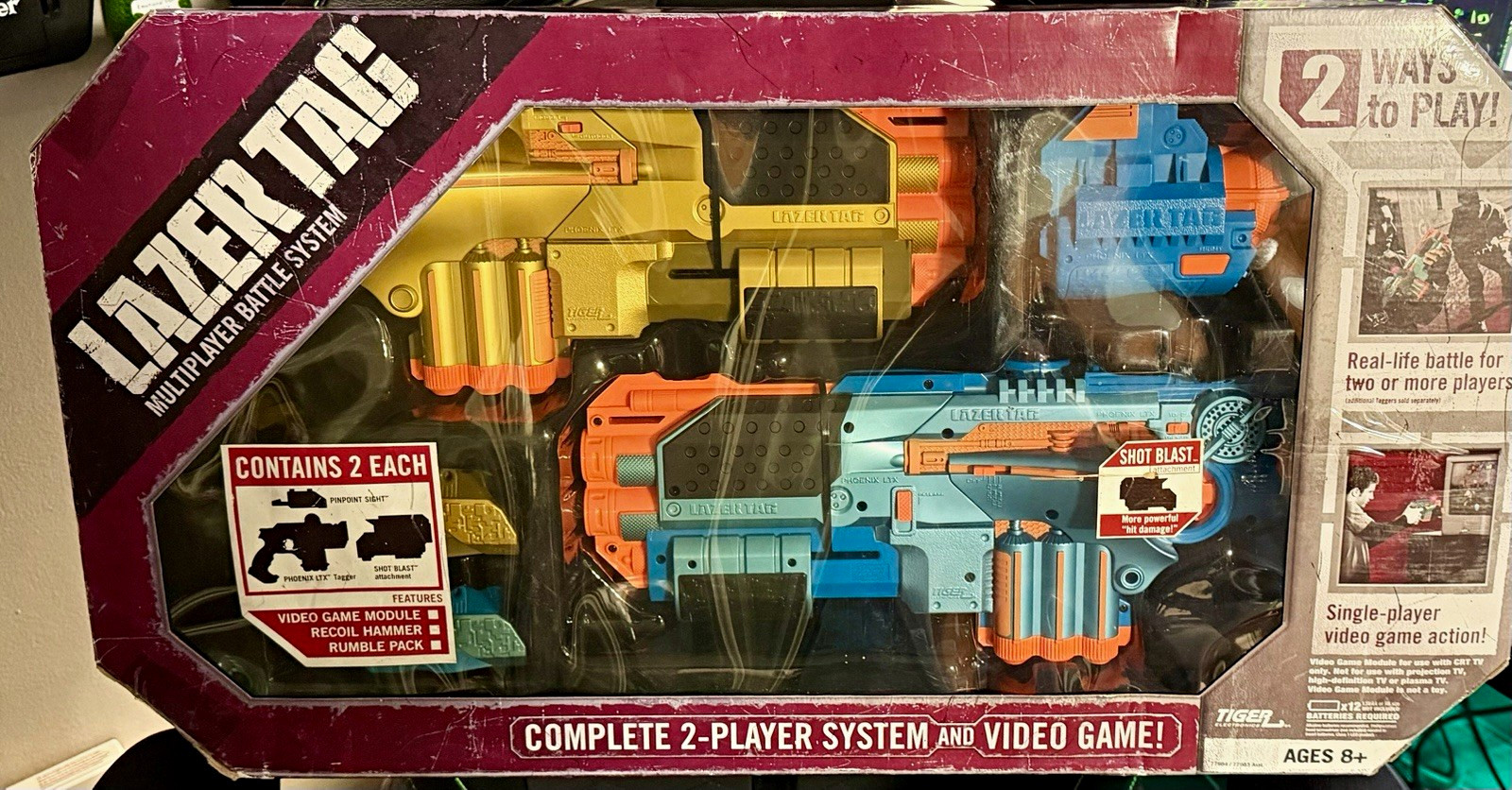 Tiger Lazer Tag 2-Player Battle System with Video Game Complete Set Tiger Lazer Tag 2-Player Battle System with Video Game Complete Set